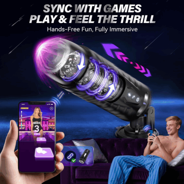 Automatic Male Masturbator Sex Toys for Men - Adult Toy Male Sex Toys with 7 Thrusting & 7 Rotating Modes,Hands Free Pocket Pussy Sex Machine with Visual Window & Mounting Base, Electric Thrusting Cup